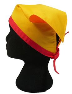 A316-1黃配紅小三角頭巾