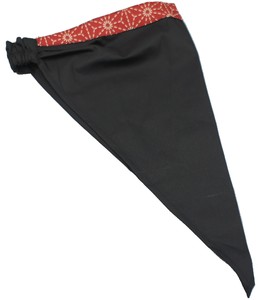 A302-18黑配暗紅煙火和風鬆緊帶三角巾 (2)