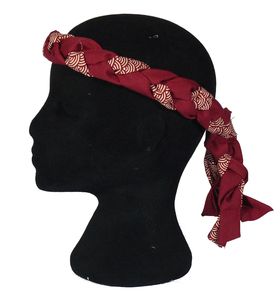 A328-5暗紅配扇形藤蔓頭巾
