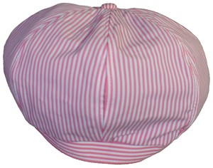 A362-5粉紅條紋麵包帽