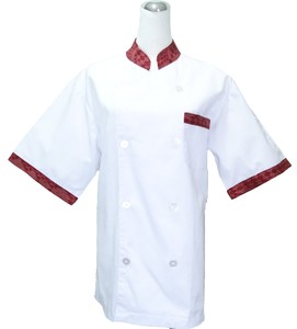 Z014-1白雙排紅洋蔥圈配色短袖
