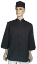 A155黑色中山領單排扣七分袖廚師服(A156長袖)