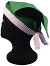 A319-37綠配粉紅條紋小三角頭巾