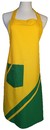 A501-3雙色布黃上配綠圍裙(無裡)