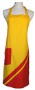 A501-2雙色布黃上配紅圍裙(無裡)