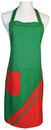 A501-4雙色布綠上配紅圍裙(無裡)