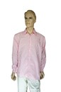 Z239男粉紅條紋襯衫長袖